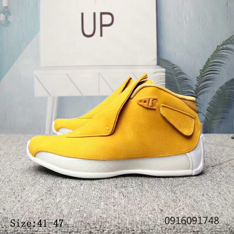 New Air Jordan 18 Yellow White Shoes